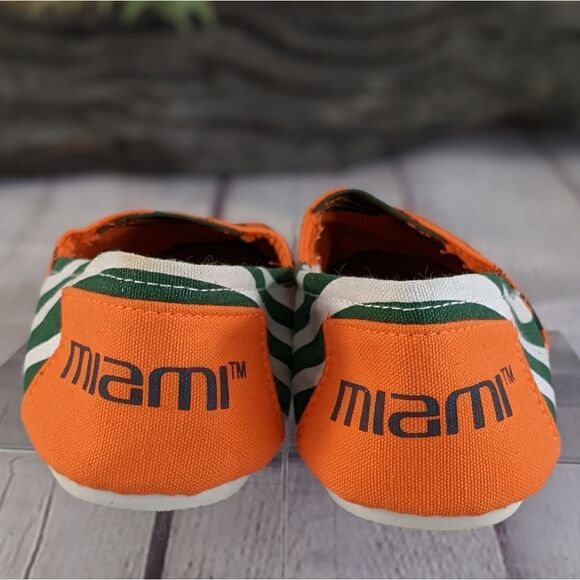 University of Miami Hurricanes Women's Striped Canvas Shoe - Picture 6 of 13